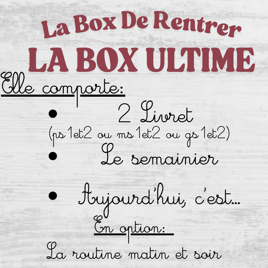 La Box De Rentrer "LA BOX ULTIME"