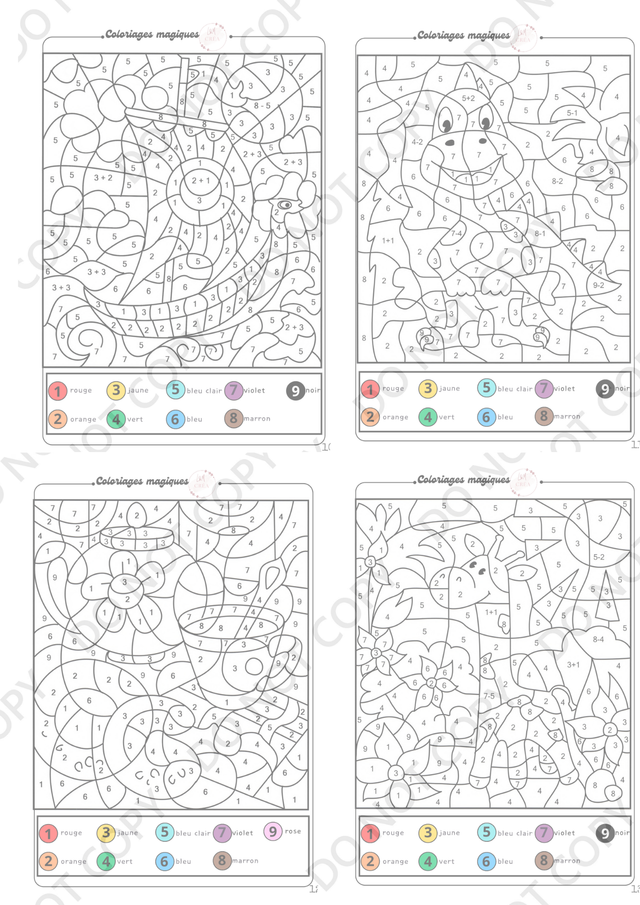 Coloriages Magiques " Les animaux" (Version +4 ans)
