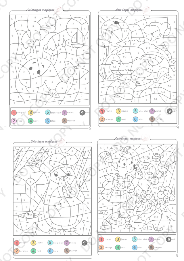 Coloriages Magiques " Les animaux" (Version +4 ans)