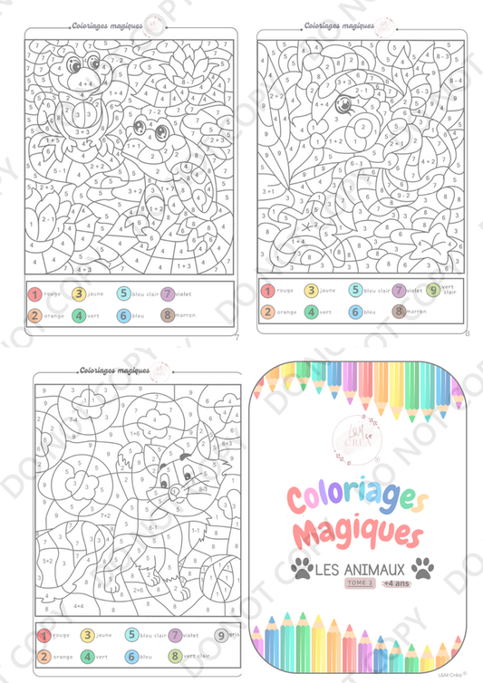 Coloriages Magiques " Les animaux" (Version +4 ans)