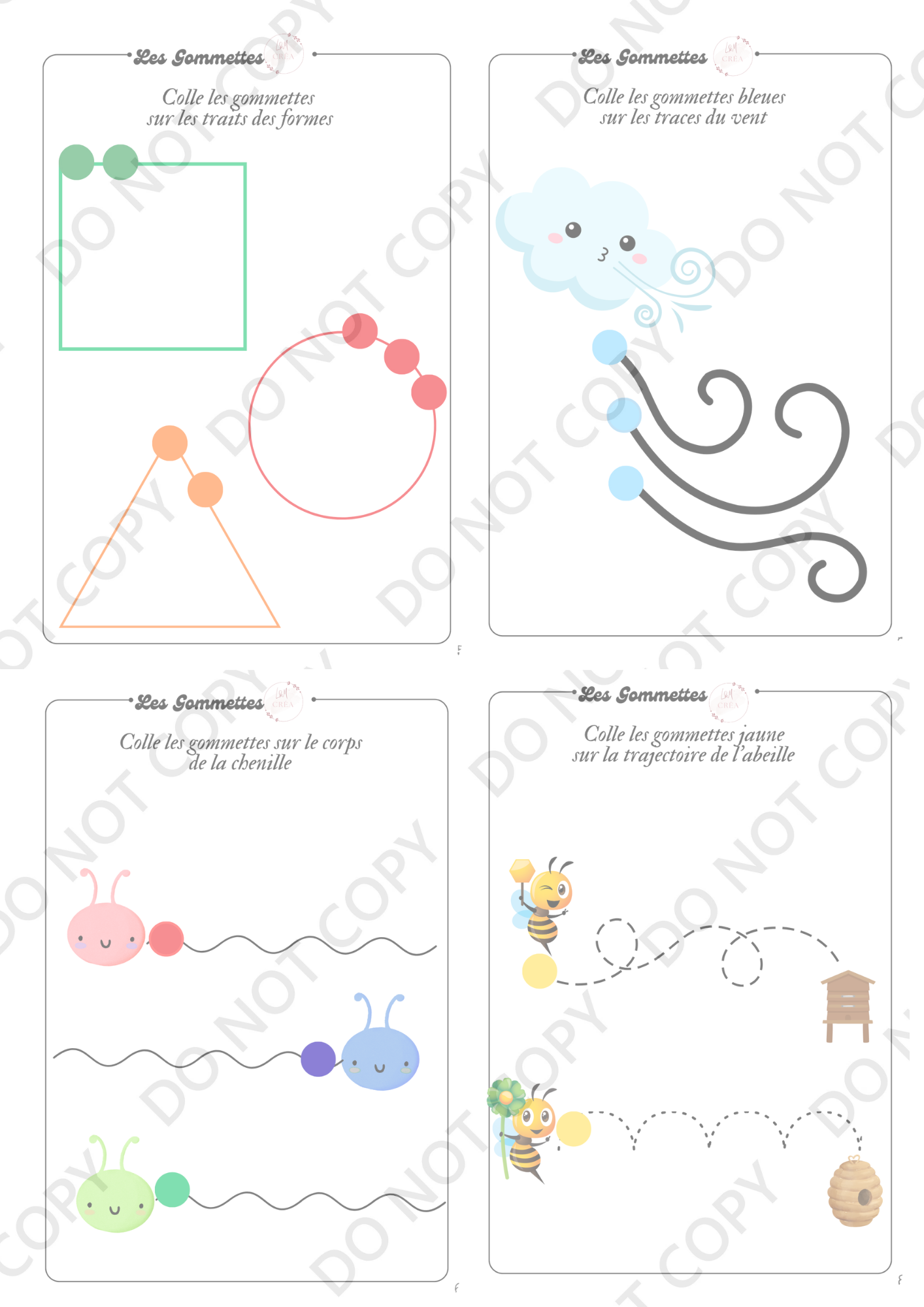 Livret Activités " Gommettes Les TRAITS"