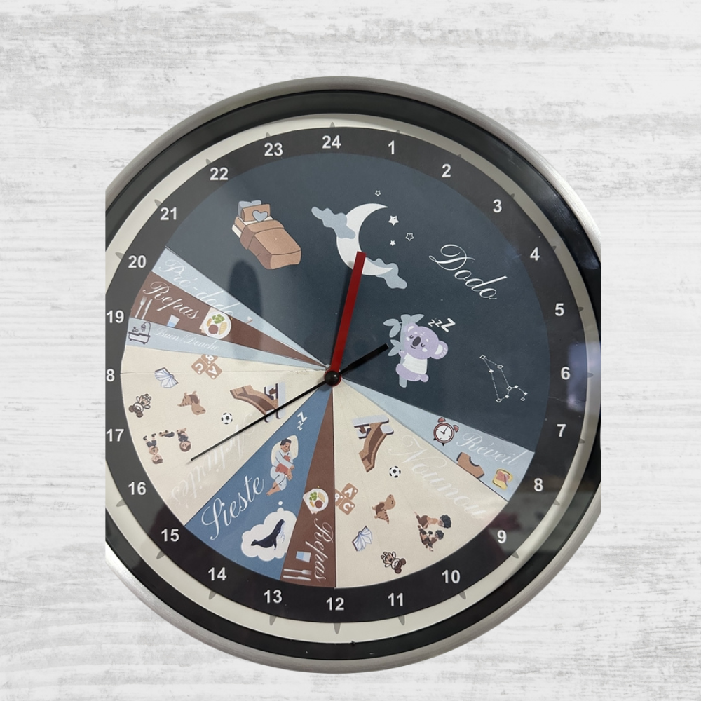 Horloge 24h Personnalisable pour Enfants - Aide au Repérage du Temps (+18 mois)